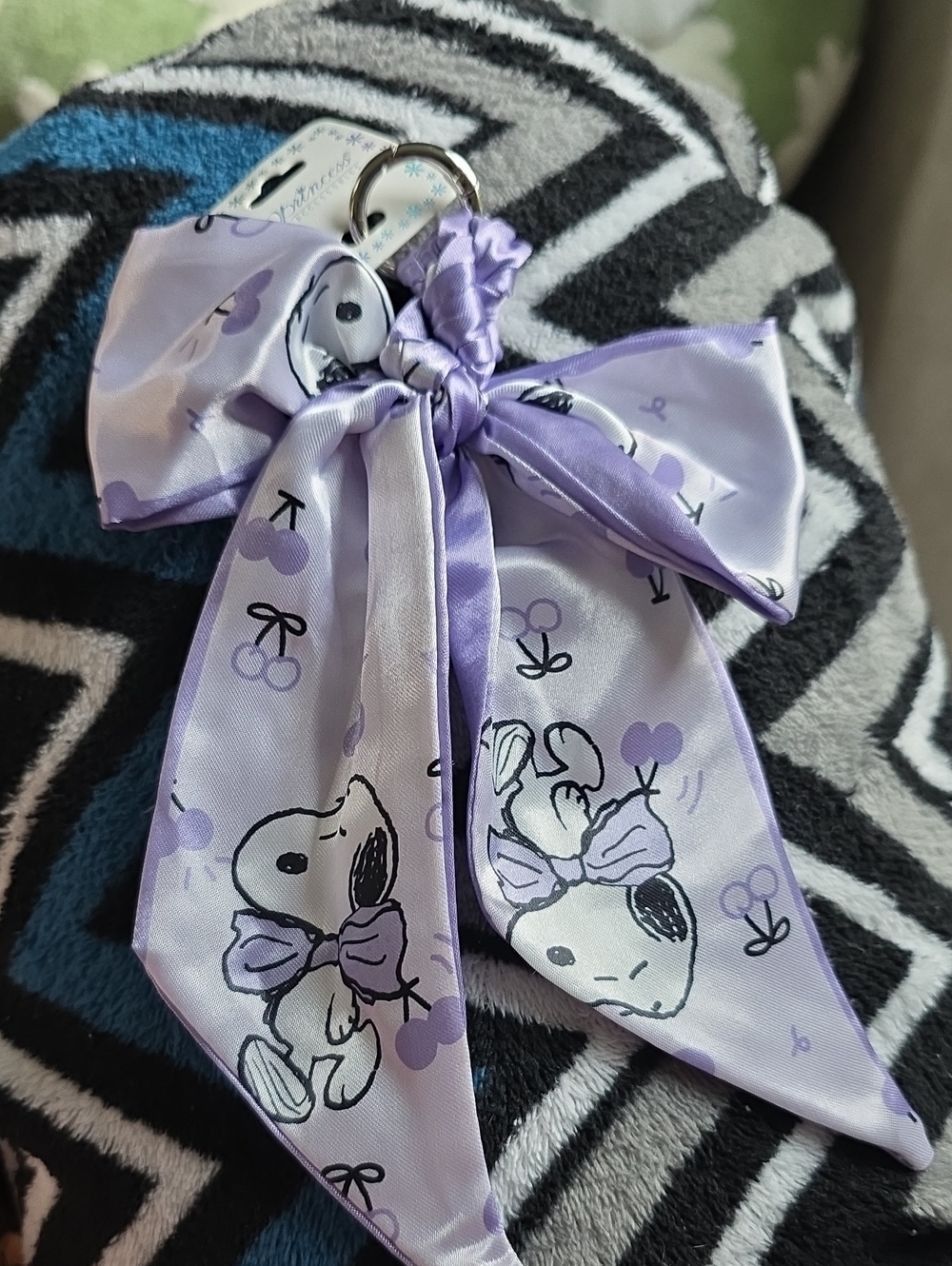 Peanuts Lavender Snoopy Bow Keychain